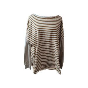 BIBI Women's BOUTIQUE Size XL Tunic Pullover Sweatshirt Top Blouse Modern Stripe